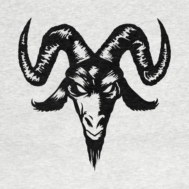 Satanic Goat Head (black) by Mystic-Land